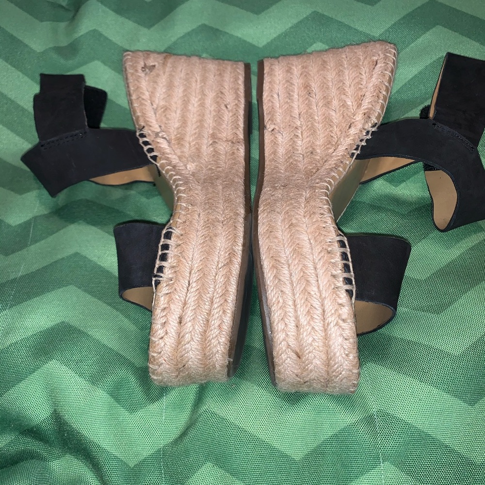 Franco Sarto Black Wedge Platform Sandals - Picture 13 of 13